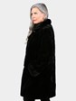 Woman's Dyed Black Sculptured Sheared Mink Fur Stroller (Reversible)