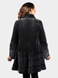 Woman's Dyed Dark Grey Sheared Mink Fur Stroller