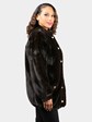 Woman's Natural Dark Mahogany Female Mink Fur Jacket