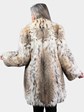 Woman's Natural Cat Lynx Fur 3/4 Coat