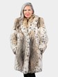 Woman's Natural Cat Lynx Fur 3/4 Coat