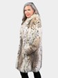 Woman's Natural Cat Lynx Fur 3/4 Coat