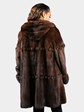 Woman's Natural Mahogany Female Mink Fur Stroller with Hood