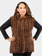 Woman's Natural Lunarain Knit Mink Fur Vest