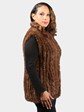 Woman's Natural Lunarain Knit Mink Fur Vest
