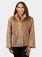Woman's Natural Pastel Cord Cut Mink Fur Jacket