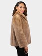 Woman's Natural Pastel Cord Cut Mink Fur Jacket