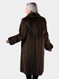Woman's Natural Mahogany Semi Sheared Mink Fur 3/4 Coat