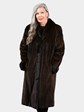 Woman's Natural Mahogany Semi Sheared Mink Fur 3/4 Coat