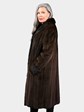 Woman's Natural Mahogany Semi Sheared Mink Fur 3/4 Coat