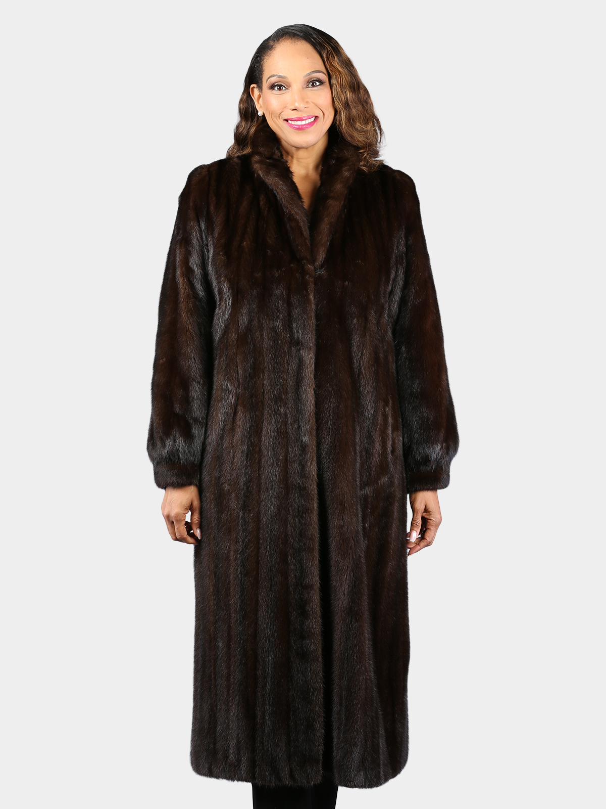 Woman's Natural Mahogany Female Mink Fur Coat