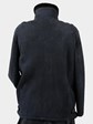 Man's Navy Suede Shearing Lamb Fur Jacket