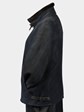 Man's Navy Suede Shearing Lamb Fur Jacket