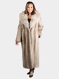 Woman's Vintage Nutria Fur Coat with Large Fur Collar