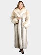 Woman's Natural Cayote Fur Coat with Shadow Fox Trim