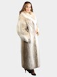 Woman's Natural Cayote Fur Coat with Shadow Fox Trim