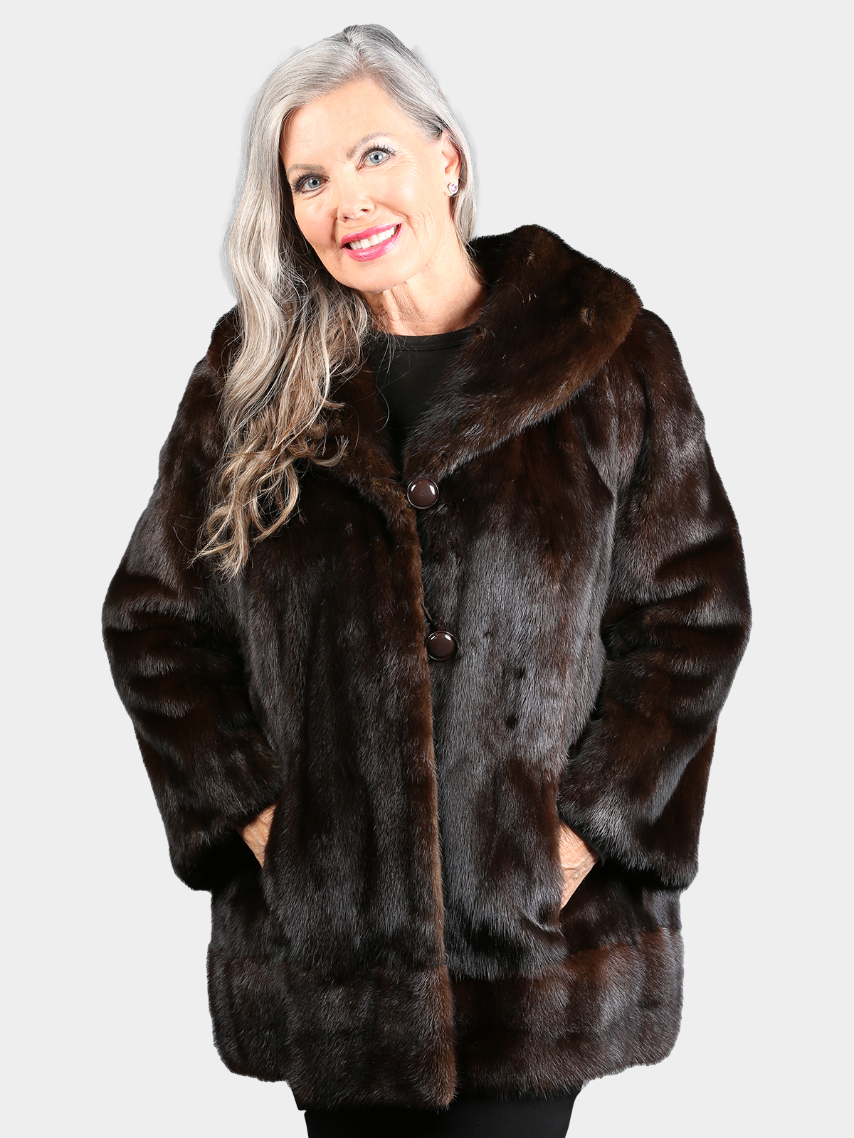 Woman's Vintage Natural Mahogany Mink Fur Jacket