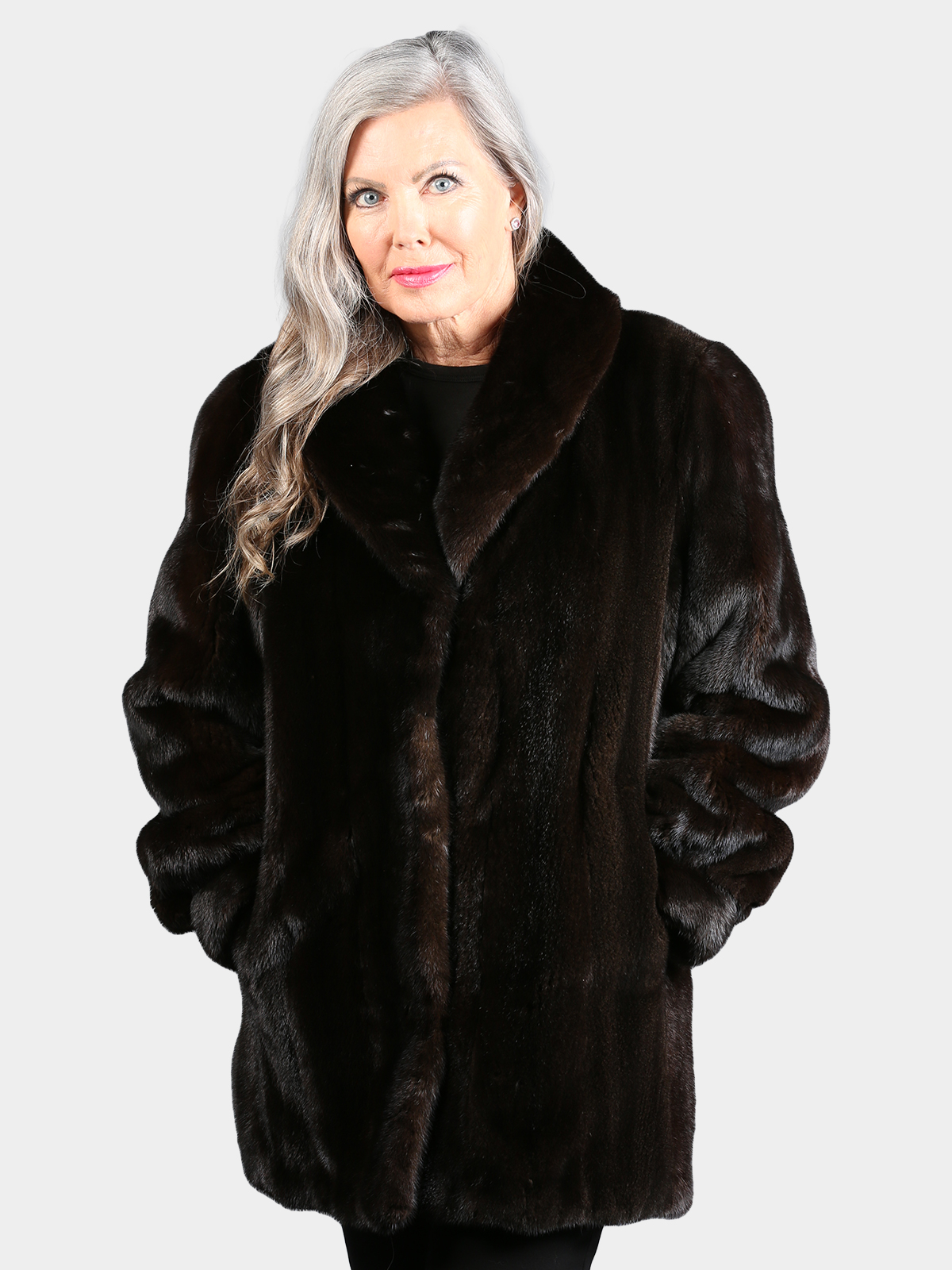 Woman's Natural Deepest Mahogany Mink Fur Stroller
