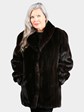 Woman's Natural Deepest Mahogany Mink Fur Stroller