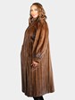 Woman's Light Mahogany Female Mink Fur Coat
