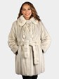 Woman's Vintage Sapphire Female Mink Fur Stroller with Fur Belt