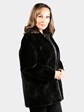 Woman's Natural Deep Brown Seal Fur Jacket