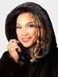 Woman's Natural Deepest Mahogany Female Mink Fur Coat with Detachable Hood