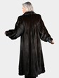 Woman's Natural Deep Mahogany Female Mink Coat with Directional Design