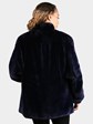 Woman's Dyed Navy Sheared Beaver Fur Jacket
