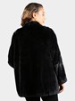 Woman's Dyed Black Sheared Beaver Fur Jacket