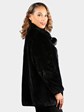 Woman's Dyed Black Sheared Beaver Fur Jacket