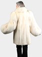 Woman's Natural Blush Mink Fur Stroller with Matching Fox Tuxedo Front and Sleeves