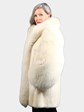 Woman's Natural Blush Mink Fur Stroller with Matching Fox Tuxedo Front and Sleeves