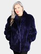 Woman's Dyed Purple Sheared Beaver Fur Jacket