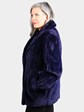 Woman's Dyed Purple Sheared Beaver Fur Jacket