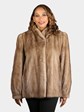 Woman's Plus Size Natural Pastel Mink Fur Jacket