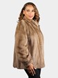 Woman's Plus Size Natural Pastel Mink Fur Jacket