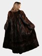 Woman's Natural Mahogany Mink Tail Fur Coat with Unique Fur Design