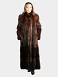 Woman's Natural Mahogany Mink Tail Fur Coat with Unique Fur Design