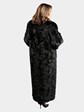 Woman's Dyed Black Sculptured Mink Fur Coat