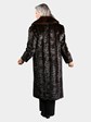 Woman's Dyed Dark Brown Sculptured Mink Fur Coat
