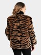 Woman's Dyed Black Brown 'Camo' Design Sheared Beaver Fur Jacket by Musi