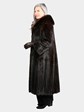 Woman's Vintage Natural Deep Mahogany Female Mink Fur Coat
