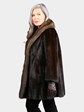 Woman's Natural Mahogany Female Mink Stroller with Fisher Trim