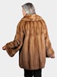 Woman's Natural Pastel Mink Fur Jacket with Large Sable Collar