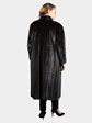 Woman's Plus Size Dyed Black Mink Fur Coat