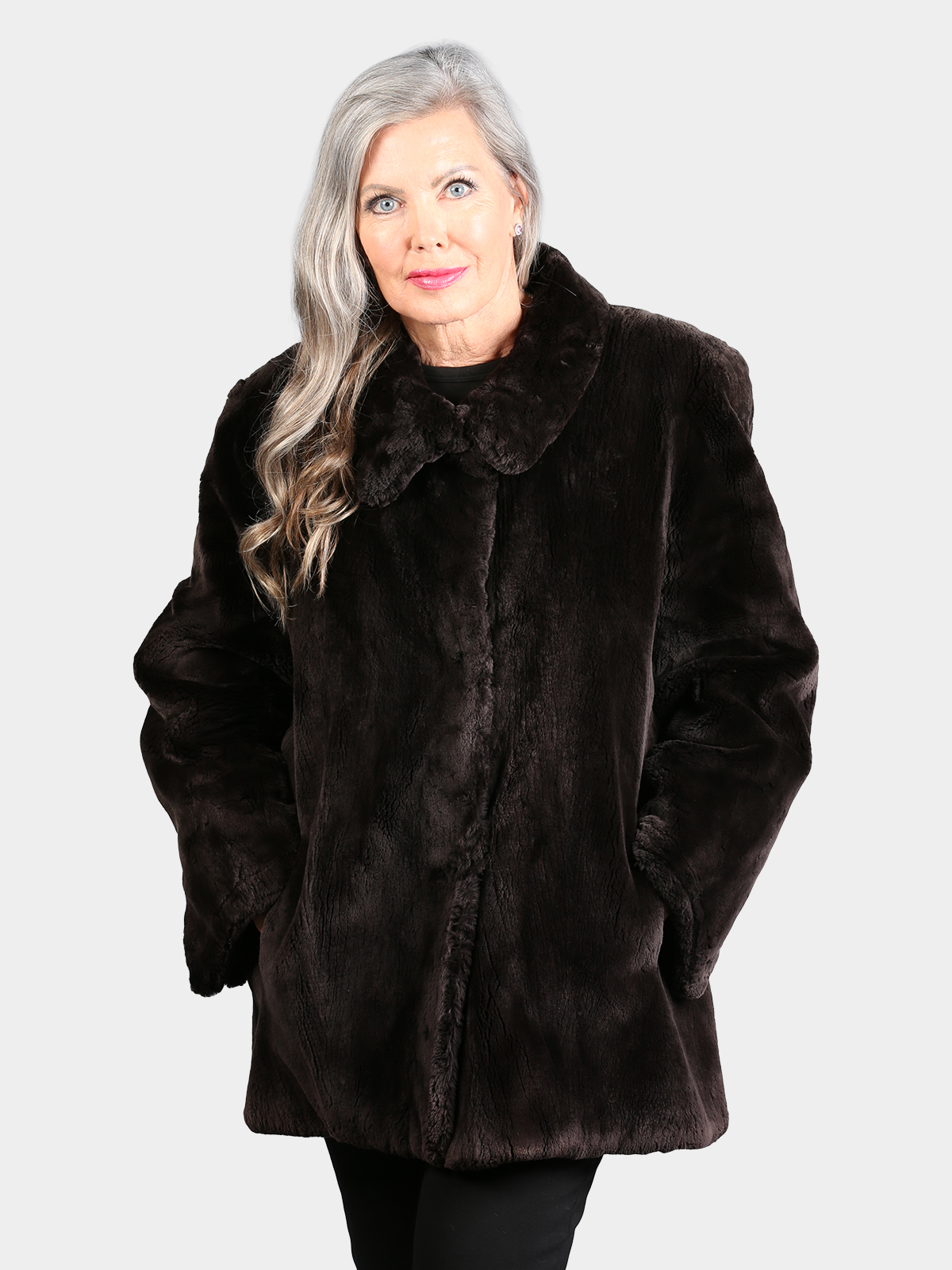 Woman's Dyed Matara Sheared Beaver Fur Jacket