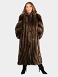 Woman's Natural Phantom Sheared Beaver Fur Coat with Directional Design