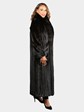 Woman's Natural Ranch Female Mink Fur Coat with Fox Tuxedo Front