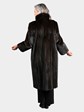 Woman's Petite Natural Deep Mahogany Mink Fur Coat